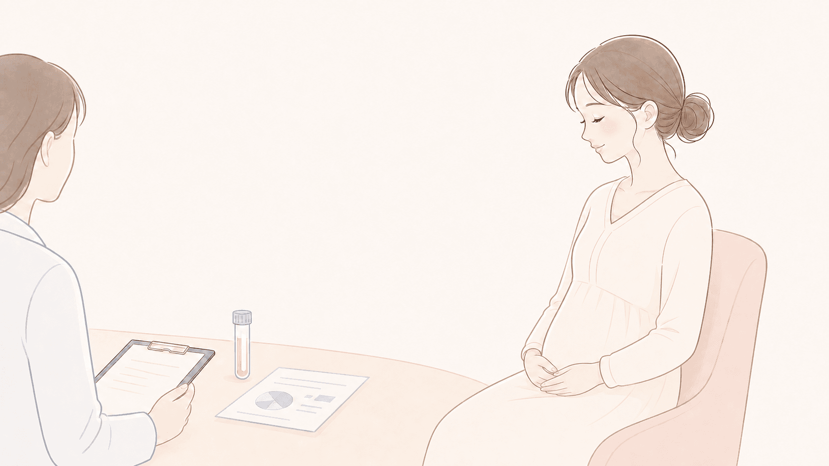 医師から説明を受ける妊婦さんのイラスト