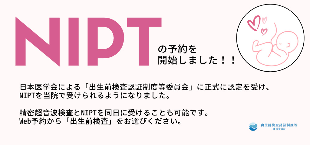 NIPTの予約を開始しました！！